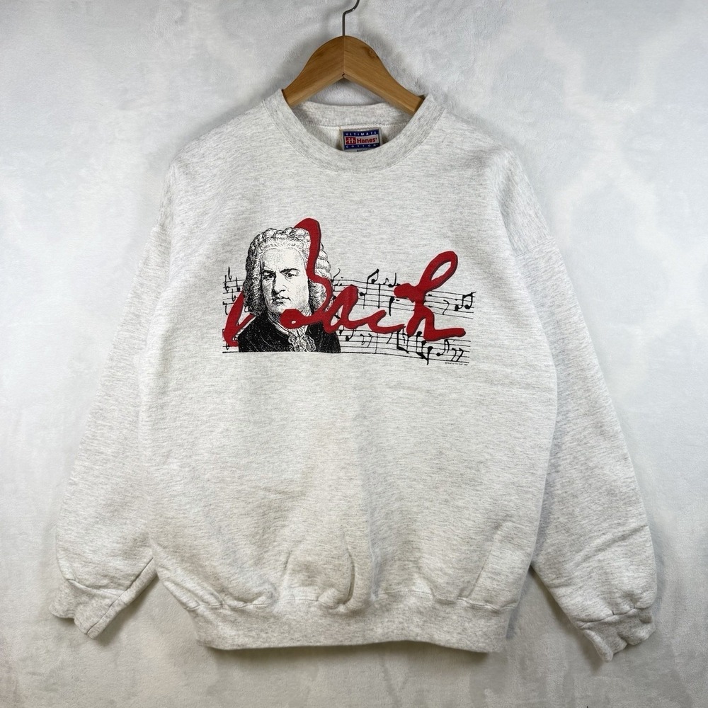 Vintage 1997 Bach Pacific Symphony Orchestra Hanes Sweatshirt Mens XL Gray